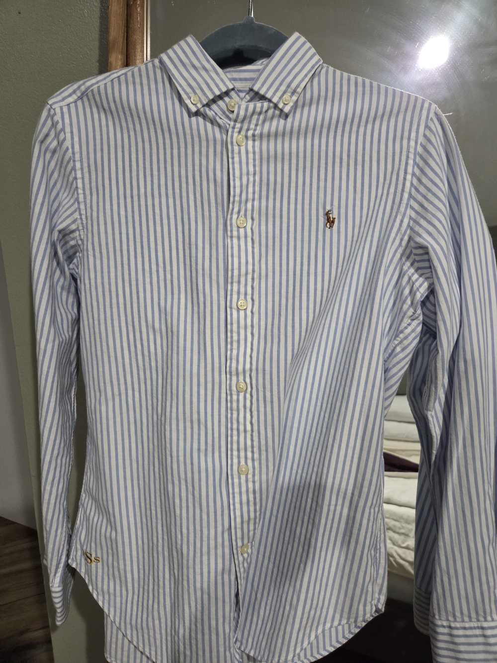 Ralph Lauren Light Blue & White Striped Button-Down Shirt